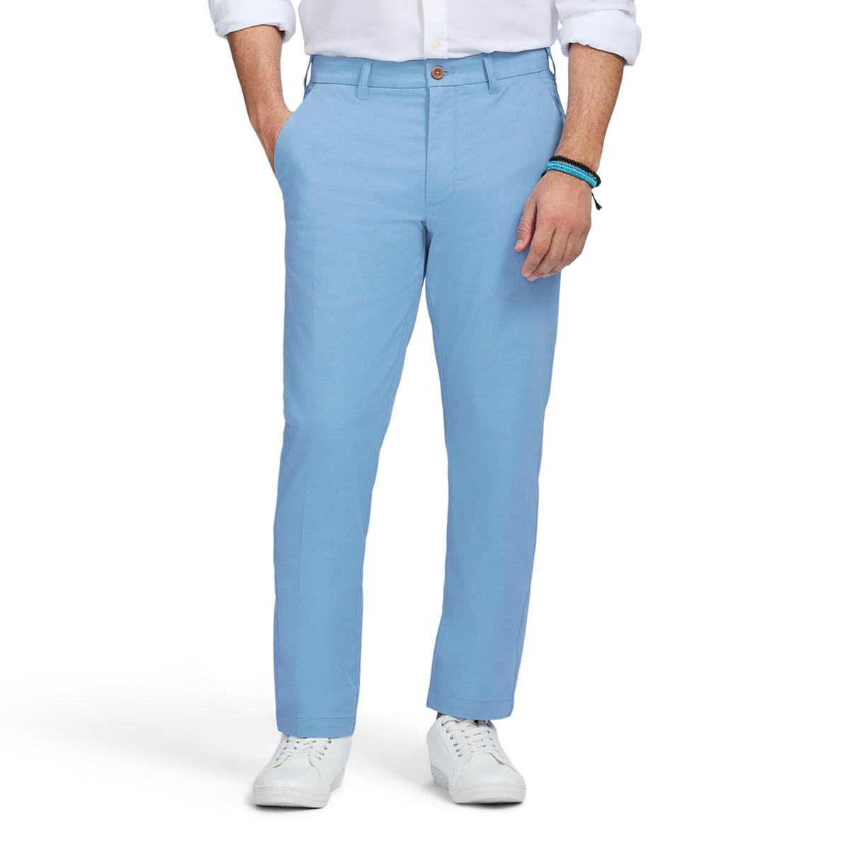 Izod Men's Performance Stretch Straight Fit Flat Front Chino Pant
