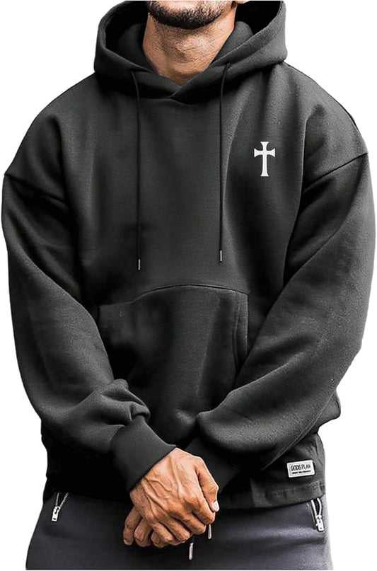 SOLY HUX Men's Graphic Print Hoodies Drawstring Drop Shoulder Sweatshirt