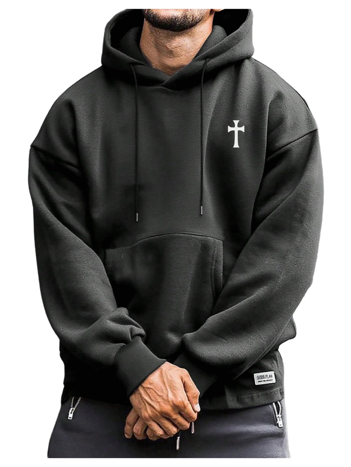SOLY HUX Men's Graphic Print Hoodies Drawstring Drop Shoulder Sweatshirt