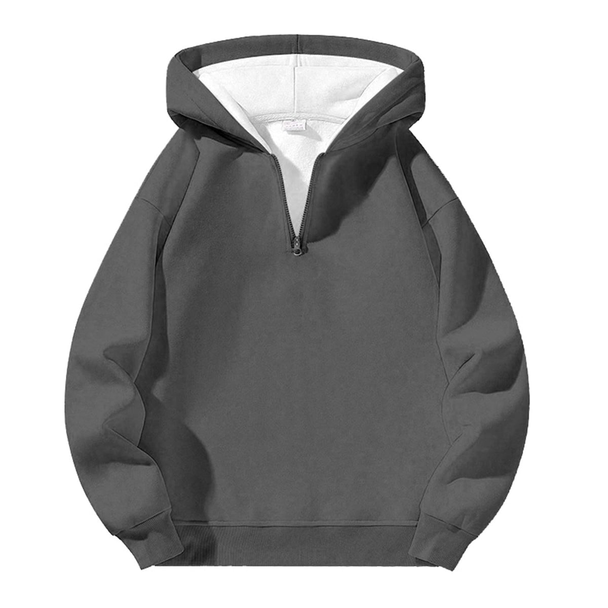 Men'S Quarter Zip Up Hoodies Fall Winter Jackets Drop Shoulder Sweatshirt