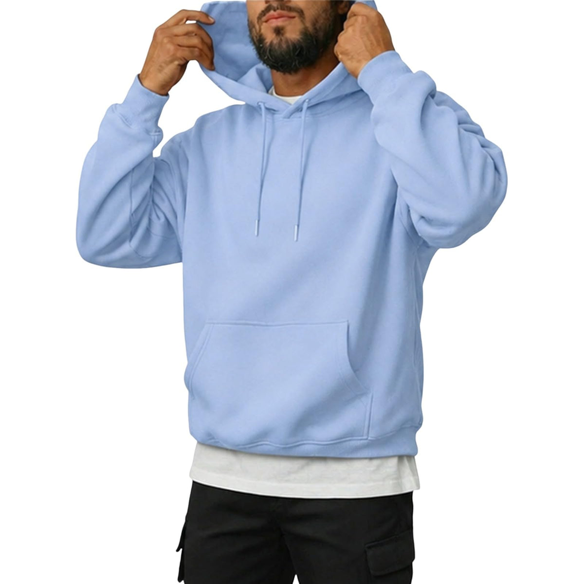 Oversized Hoodies for Men Fleece Long Sleeve Relaxed Sweatshirt Y2k