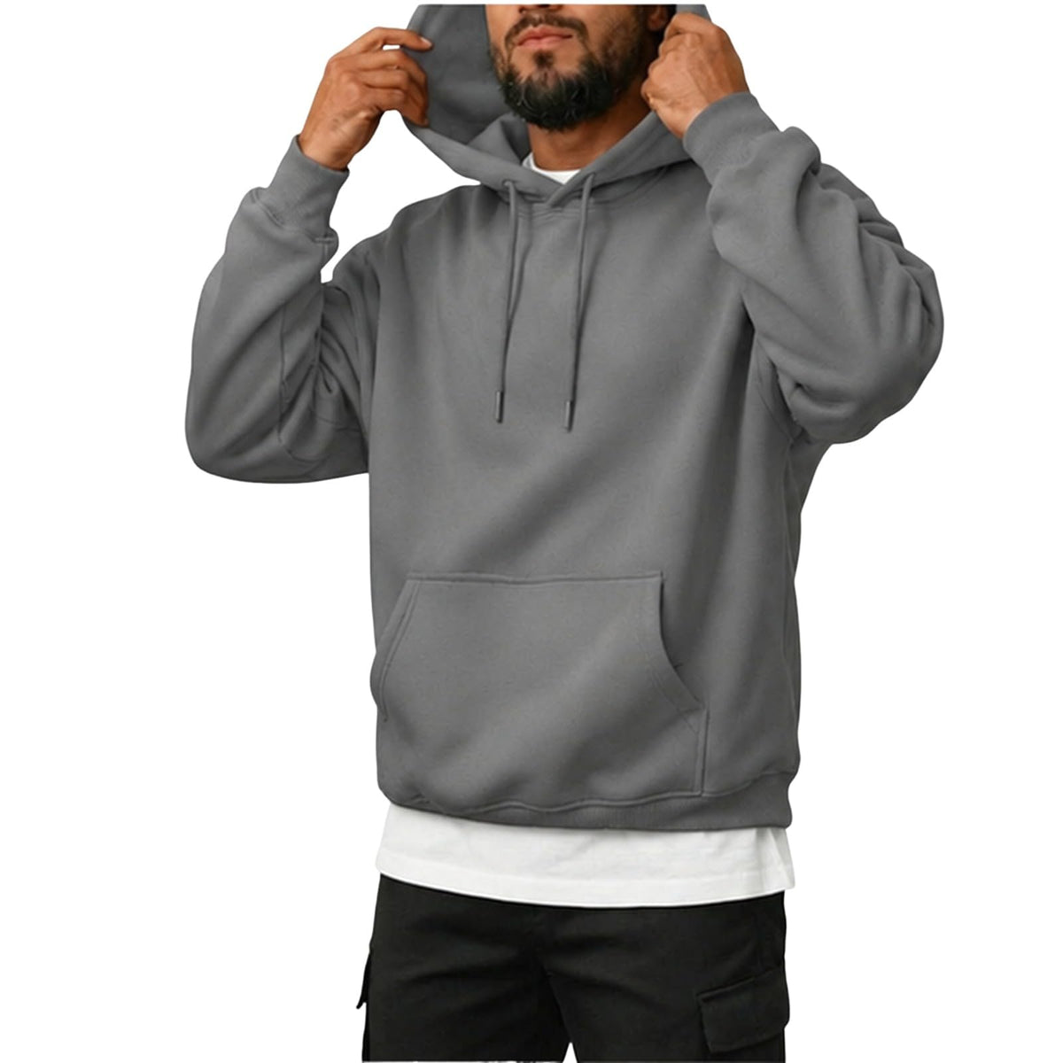 Oversized Hoodies for Men Fleece Long Sleeve Relaxed Sweatshirt Y2k