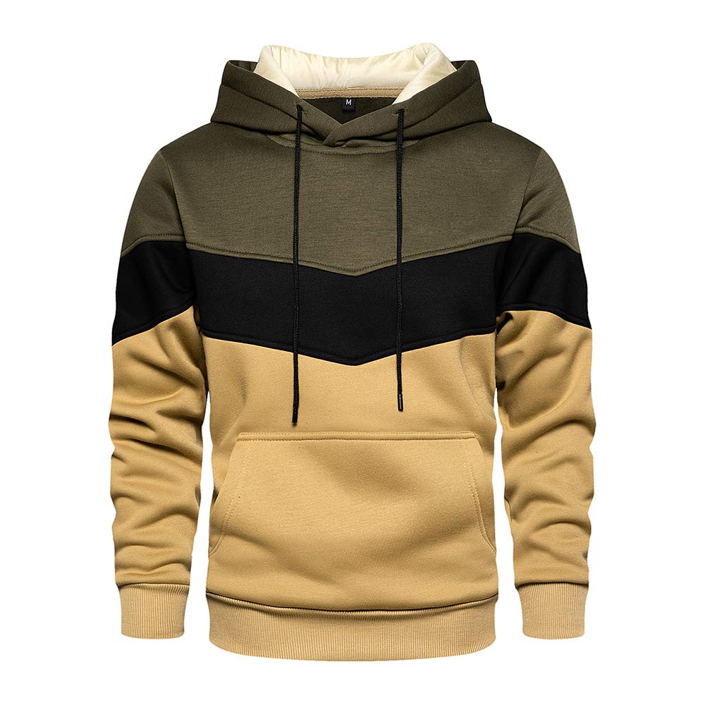 TOLOER Pullover Hoodie Men Blend Fleece Long Sleeve Sweatshirt with Kangaroo Pockets