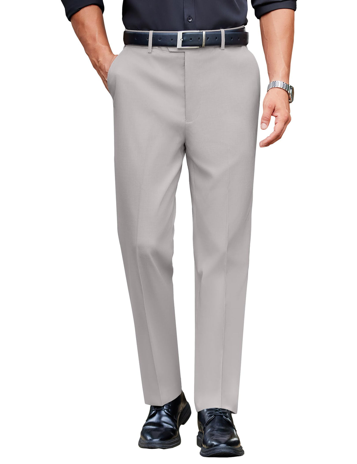 COOFANDY Men Dress Pants Slim Fit Expandable Waist Suit Pant Casual Slacks