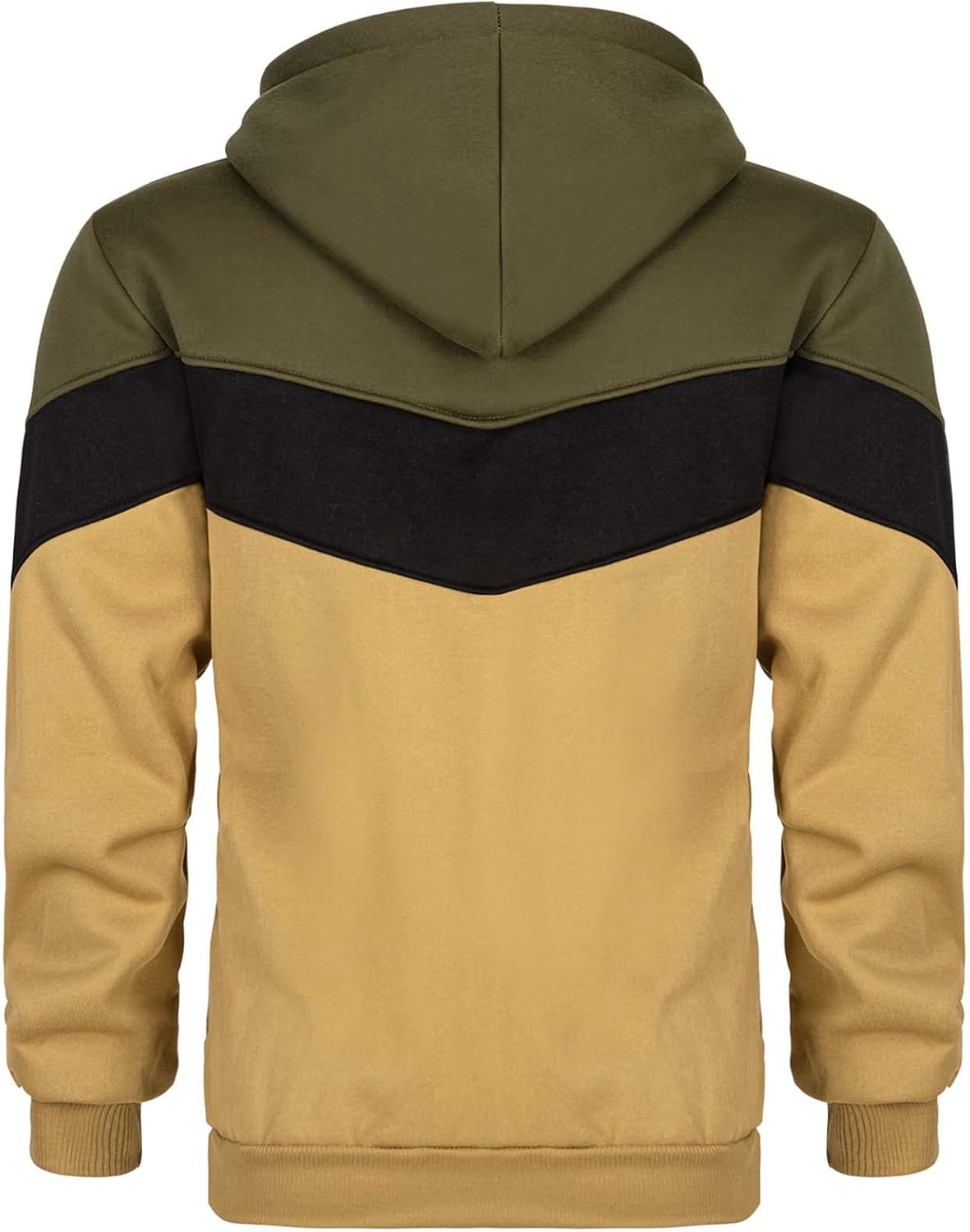Keasmto Mens Hoodies Pullover Sweatshirt Color Block Fleece Long Sleeve Patchwork Casual Hoodie with Pockets