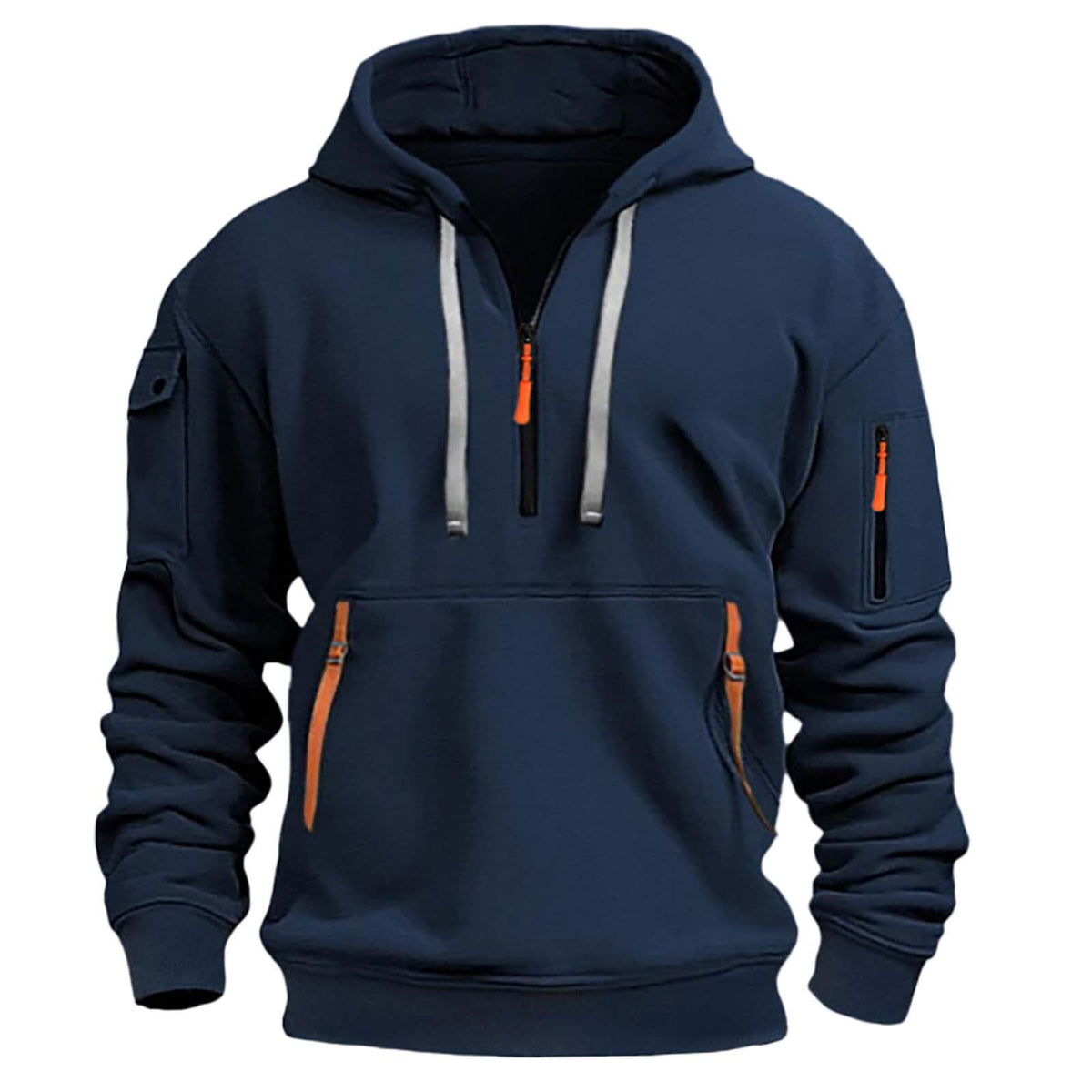 2026 Hoodies for Men 1/4 Zip Up Long Sleeve Plus Size Pullover Sweatshirt Fall Winter Vintage Clothes with Pockets