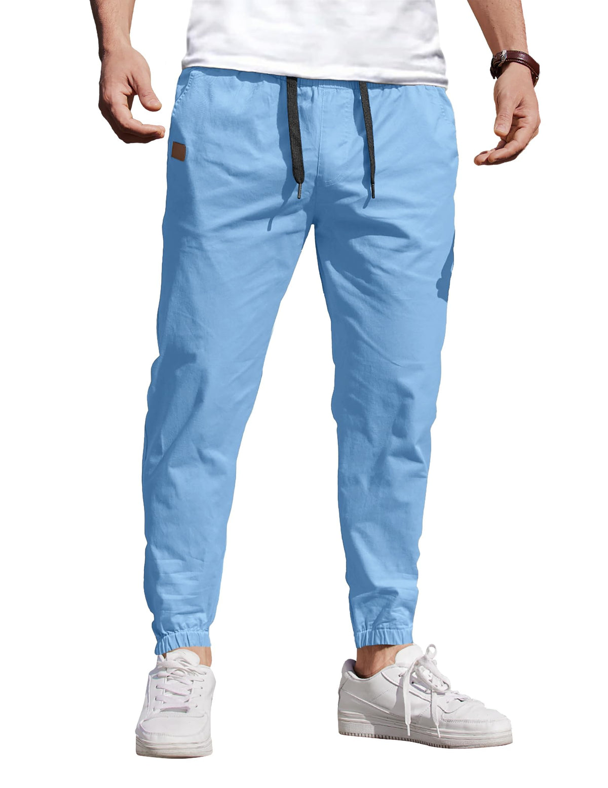 COOFANDY Mens Casual Joggers Cotton Elastic Drawstring Chino Cargo Pants