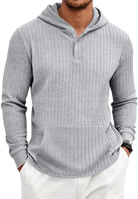 Men's Textured Hooded Sweatshirt