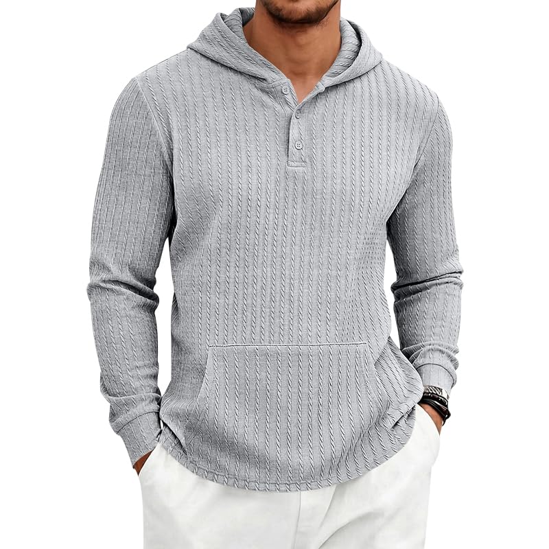 Men's Textured Hooded Sweatshirt