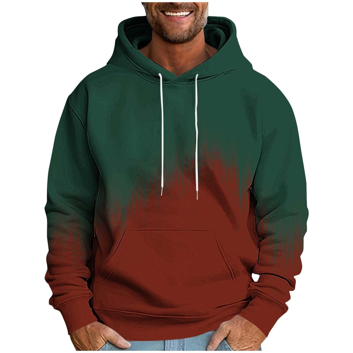 Hoodies for Men Ombre Gradient Graphic Hooded Sweatshirt
