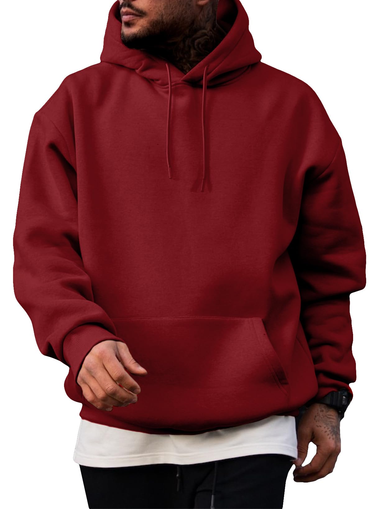JMIERR Mens Fleece Lined Oversized Hoodie Pullover Sweatshirts