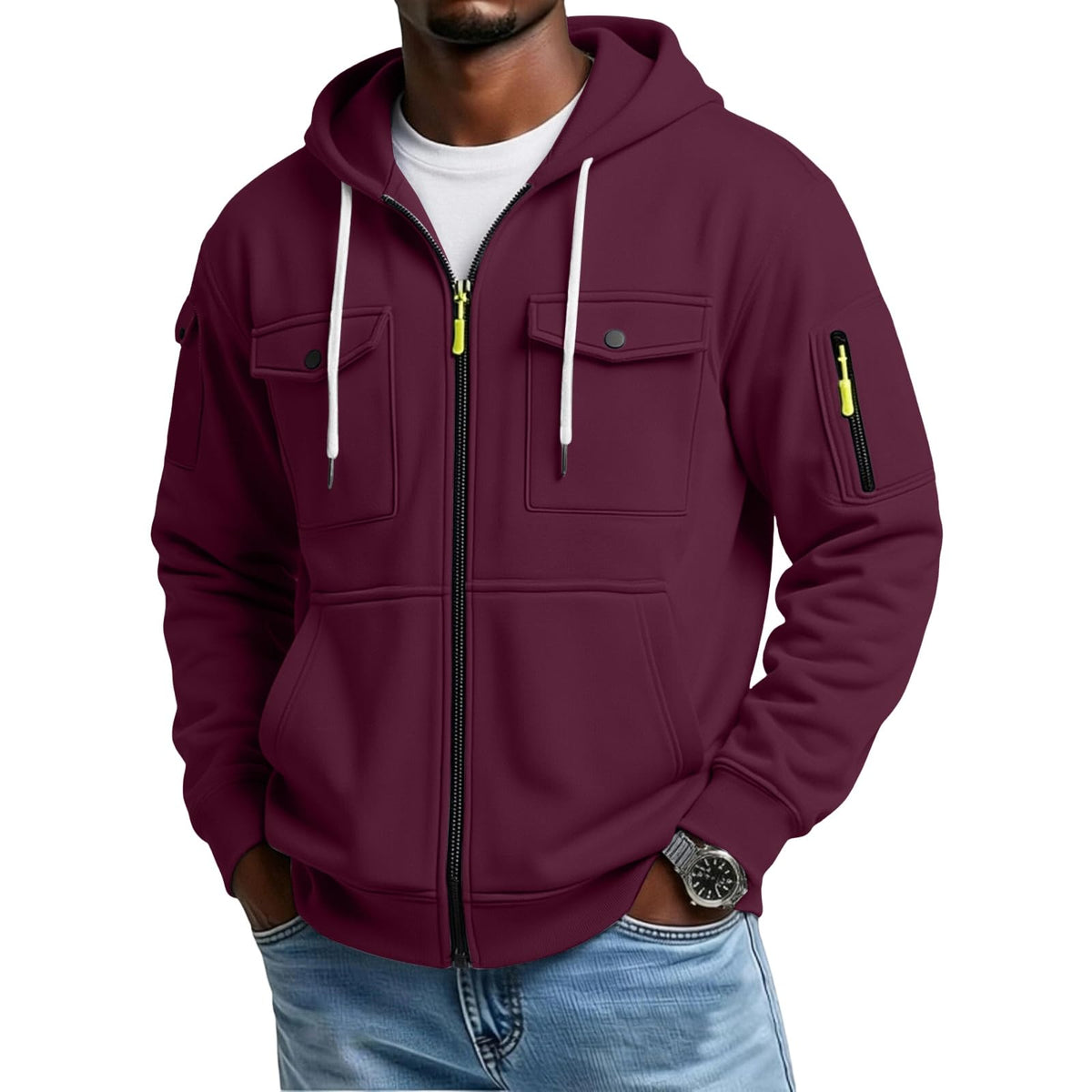Mens Pullover Hoodie Oversized Lightweight Fleece Hooded Sweatshirt