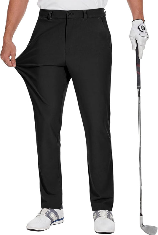 Runcati Mens Golf Pants Stretch Dress Work Pants Casual Slacks 30"/32"/34"