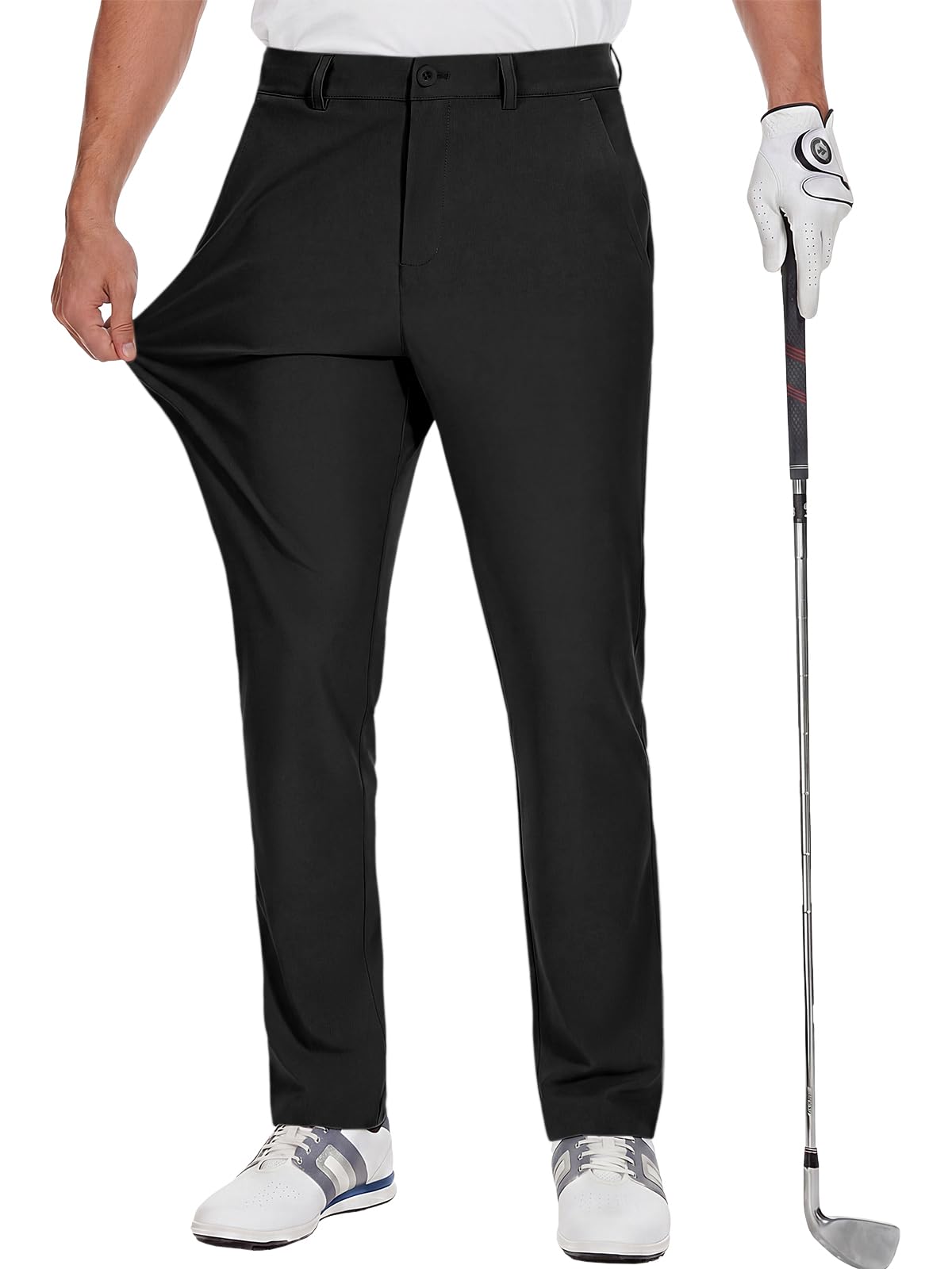 Runcati Mens Golf Pants Stretch Dress Work Pants Casual Slacks 30"/32"/34"
