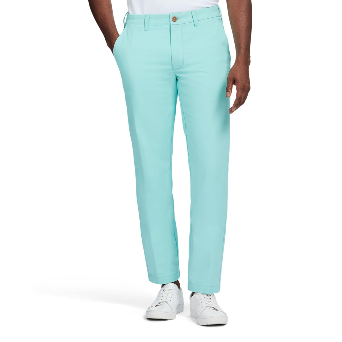 Izod Men's Performance Stretch Straight Fit Flat Front Chino Pant