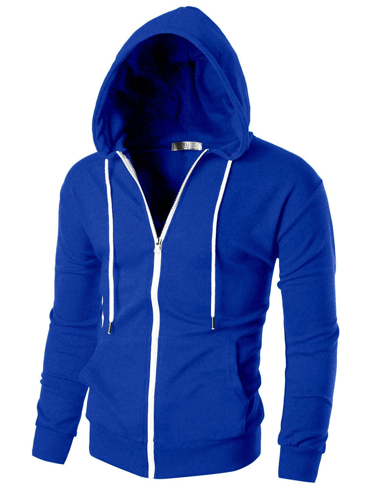 Ohoo Men's Zip Up Hoodie Lightweight Slim Fit Hooded Jacket