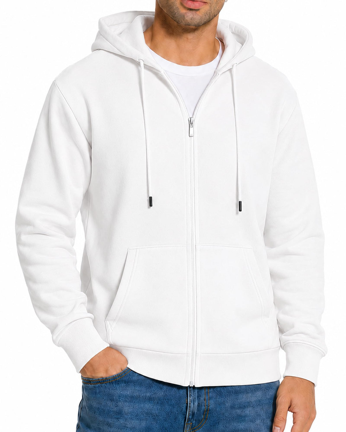 Men's Zip Up Hoodie Fleece Sweatshirt Jacket with Pockets