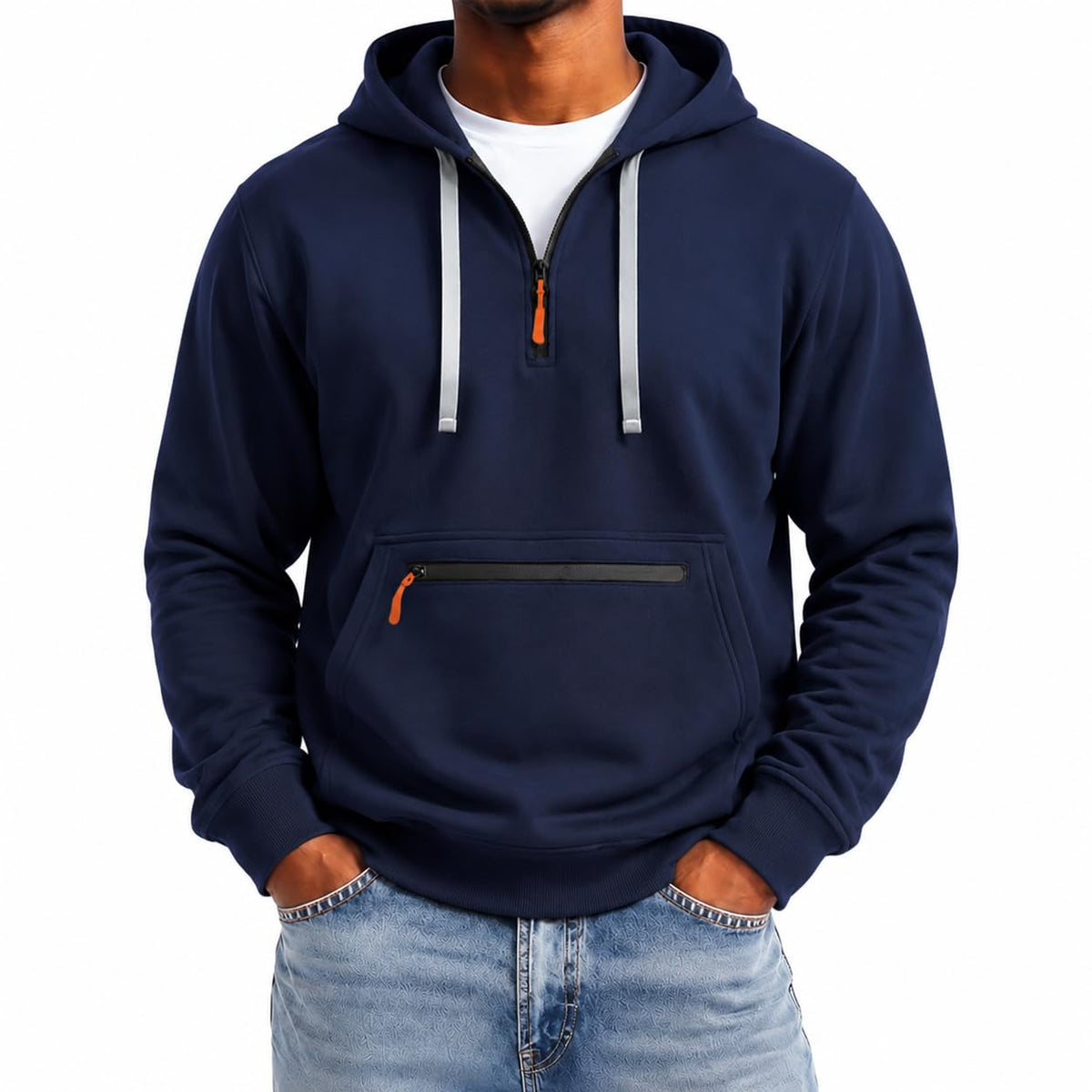 Tactical Hoodies for Men Comfy Quarter Zip Pullover with Multi Pockets