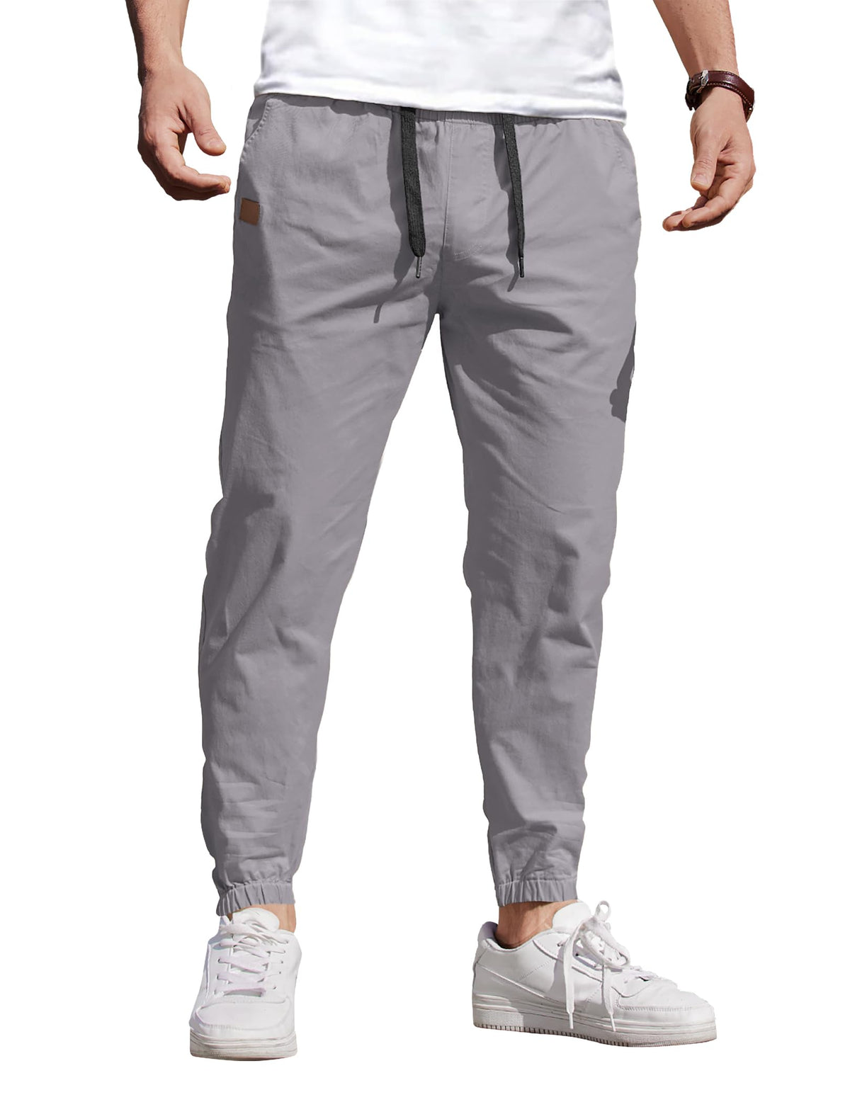 COOFANDY Mens Casual Joggers Cotton Elastic Drawstring Chino Cargo Pants
