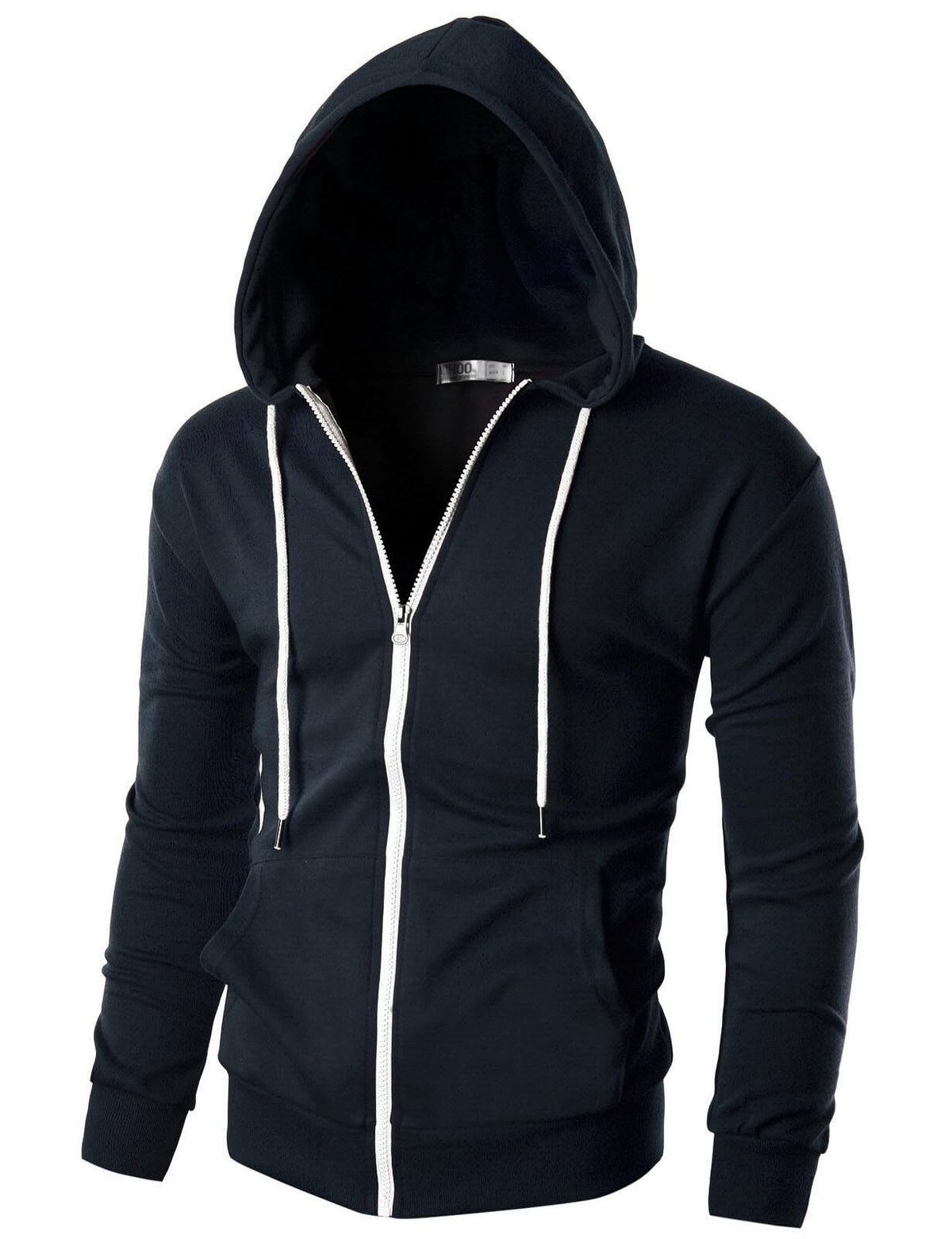 Ohoo Men's Zip Up Hoodie Lightweight Slim Fit Hooded Jacket
