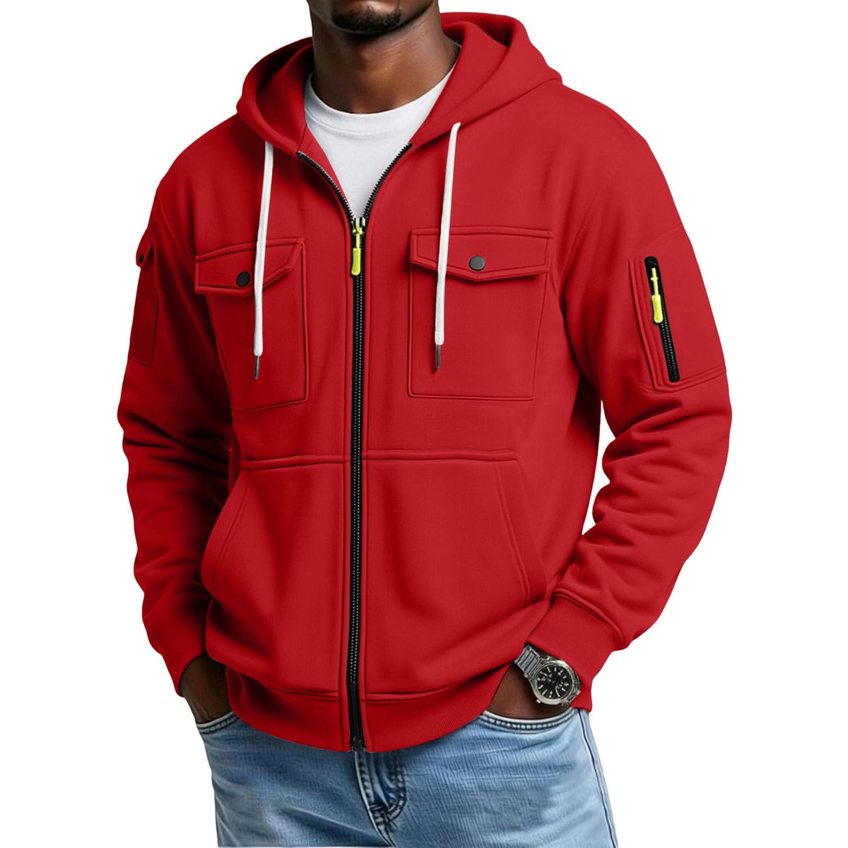 Mens Pullover Hoodie Oversized Lightweight Fleece Hooded Sweatshirt