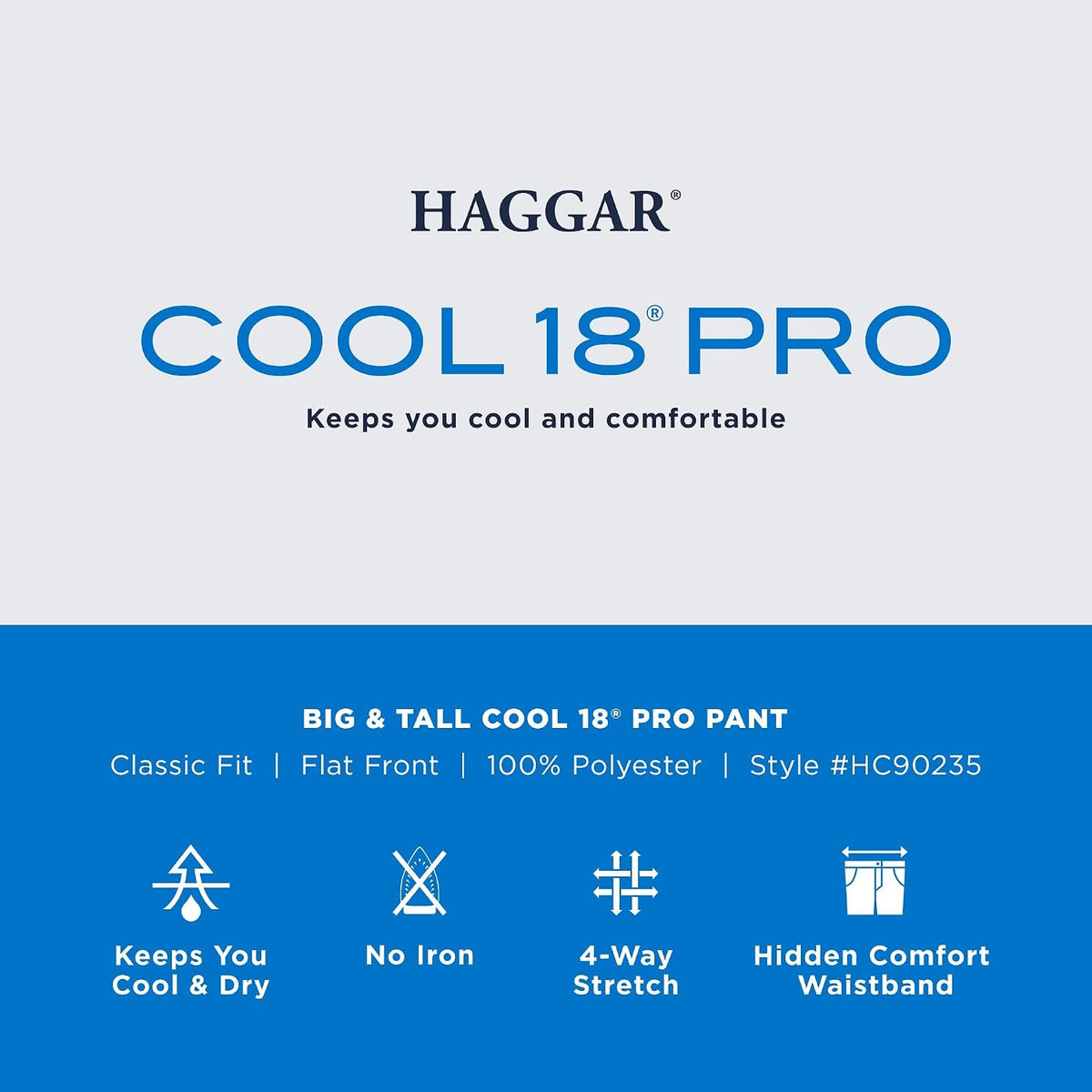 Haggar Men's Classic Fit Cool 18 Pro Golf Pant
