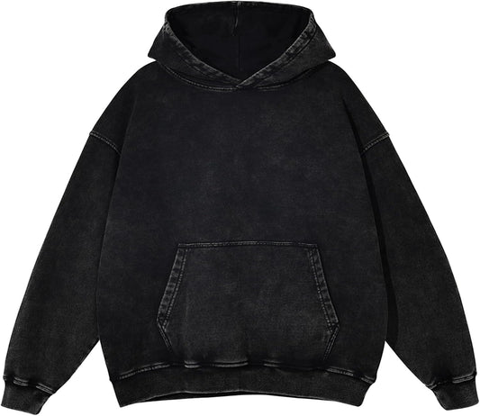 Mens Hoodies Vintage Oversized Hoodie Acid Wash Couples Cotton Pullover Hoodies for Men Streetwear Sweatshirts