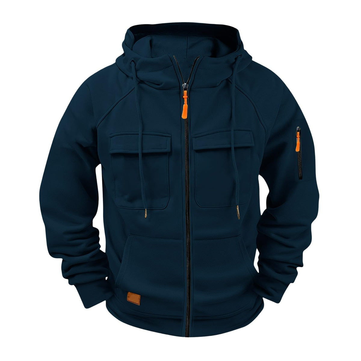 Tactical Hoodies for Men Full Zip Up Fleece Lined Cargo Sweatshirts