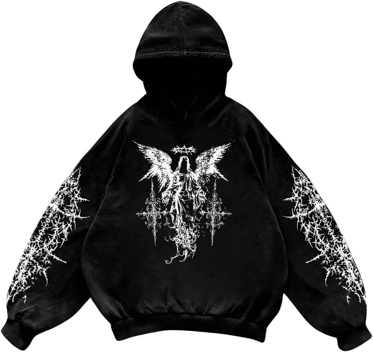Verdusa Men's Y2k Gothic Graphic Hoodie Sweatshirt