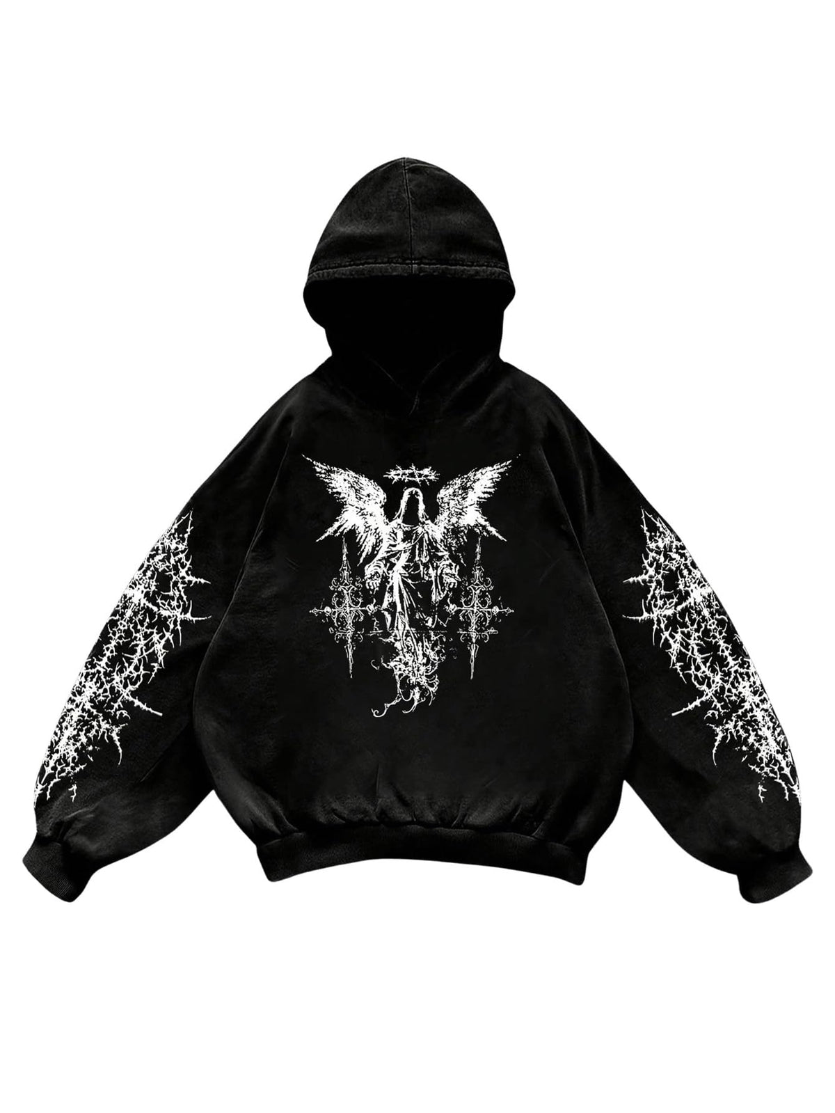 Verdusa Men's Y2k Gothic Graphic Hoodie Sweatshirt
