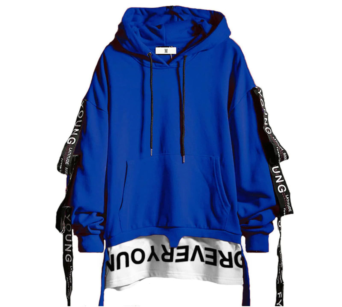 DUDHUH Mens Hoodie Fashion Pullover Letter Print Tracksuit Techwear Casual Coat Hip-Hop Sweatshirt