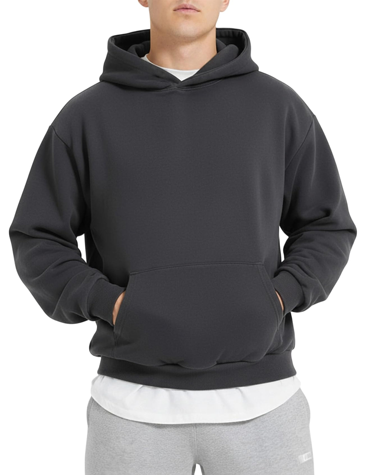 PAODIKUAI Men Hoodie Sweatshirt Loose Fit Fashion Pullover Hoodie Casual Long Sleeve Hooded Sweatshirt with Pocket