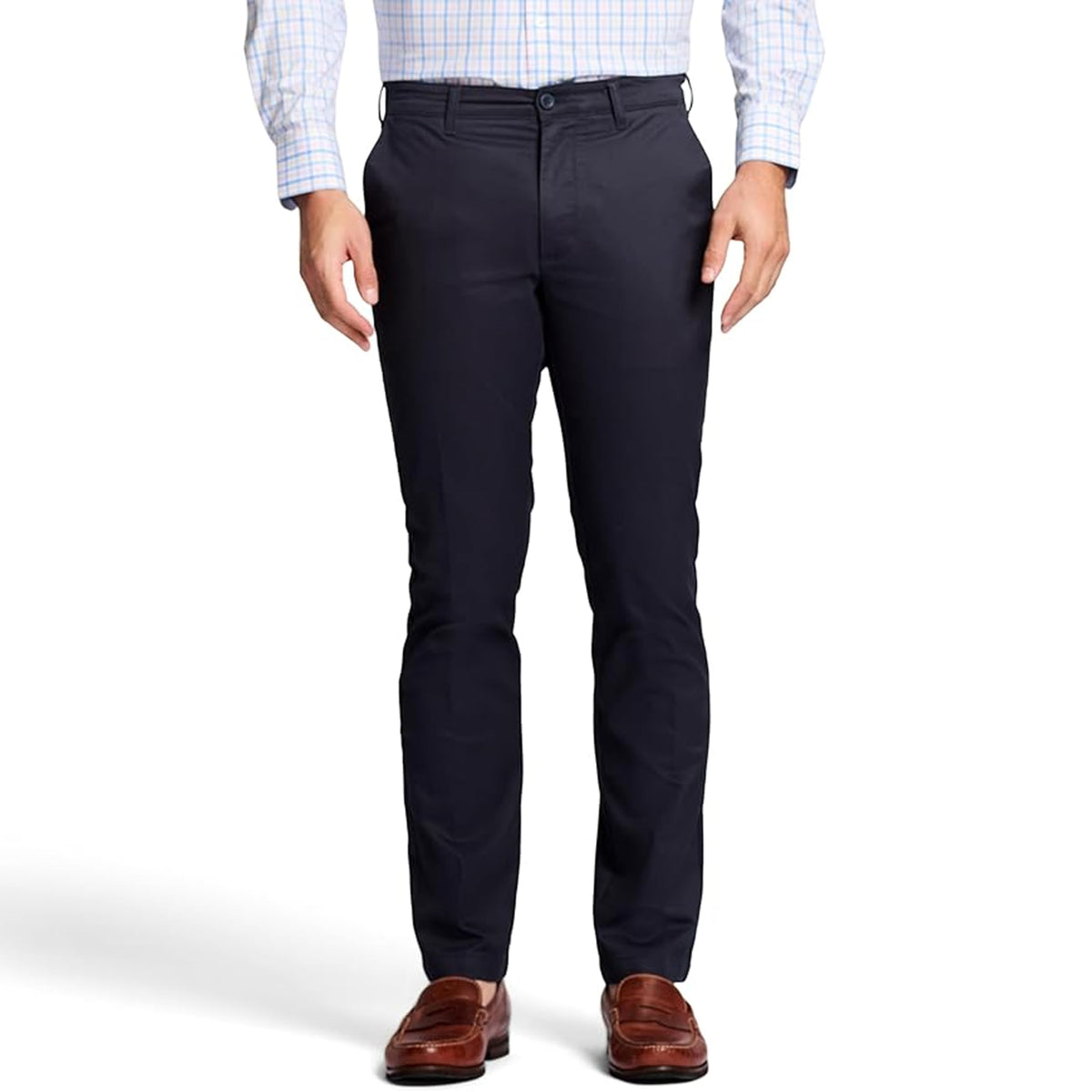 Izod Men's Performance Stretch Straight Fit Flat Front Chino Pant