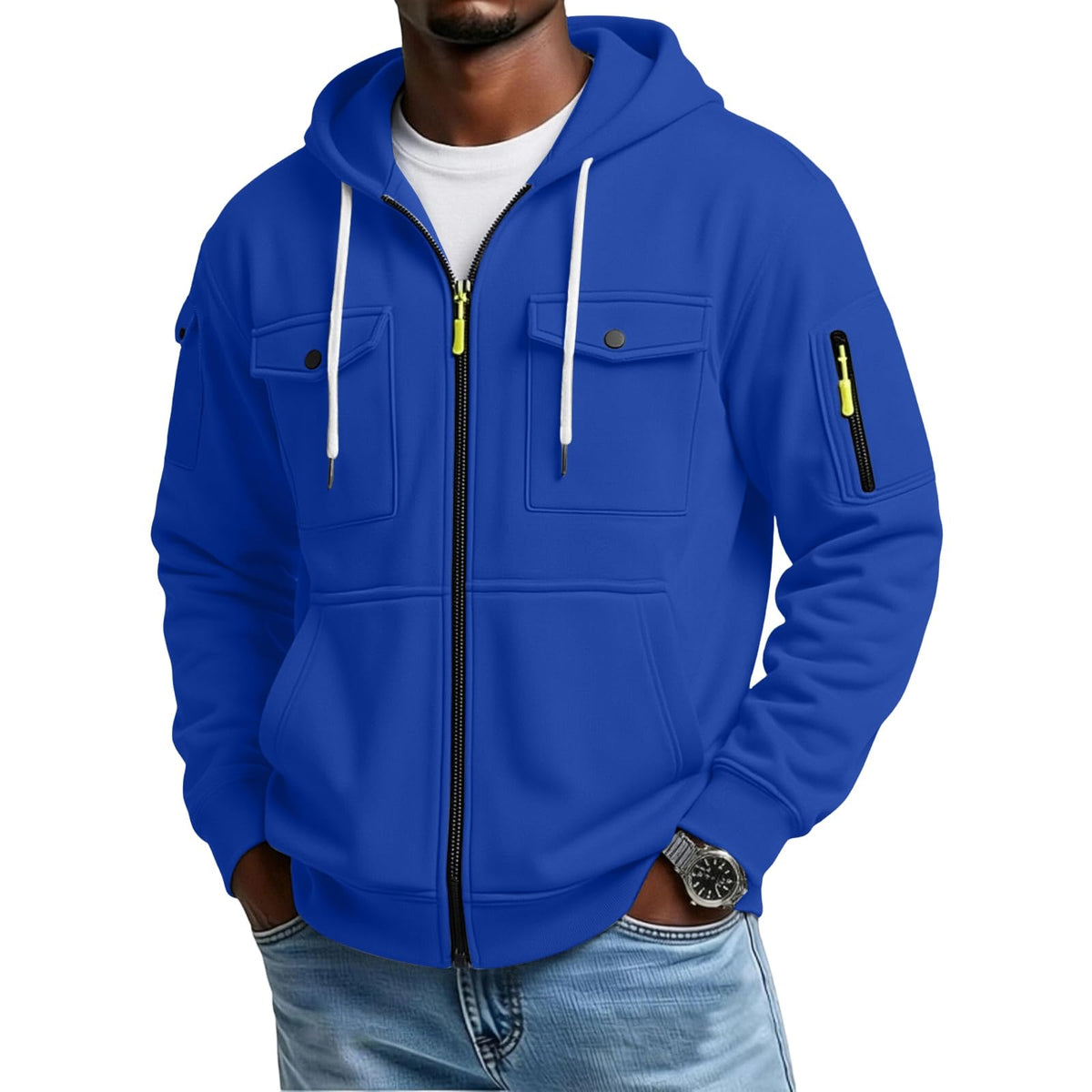 Mens Pullover Hoodie Oversized Lightweight Fleece Hooded Sweatshirt