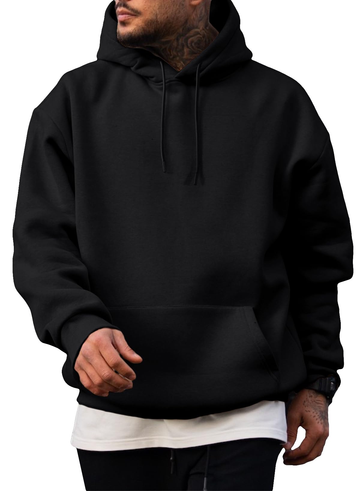 JMIERR Mens Fleece Lined Oversized Hoodie Pullover Sweatshirts