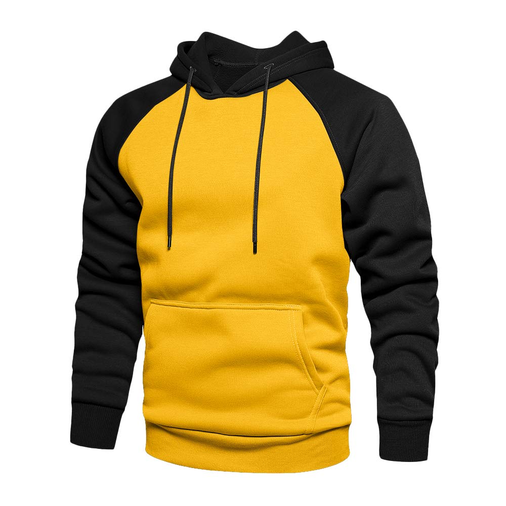 TOLOER Pullover Hoodie Men Blend Fleece Long Sleeve Sweatshirt with Kangaroo Pockets