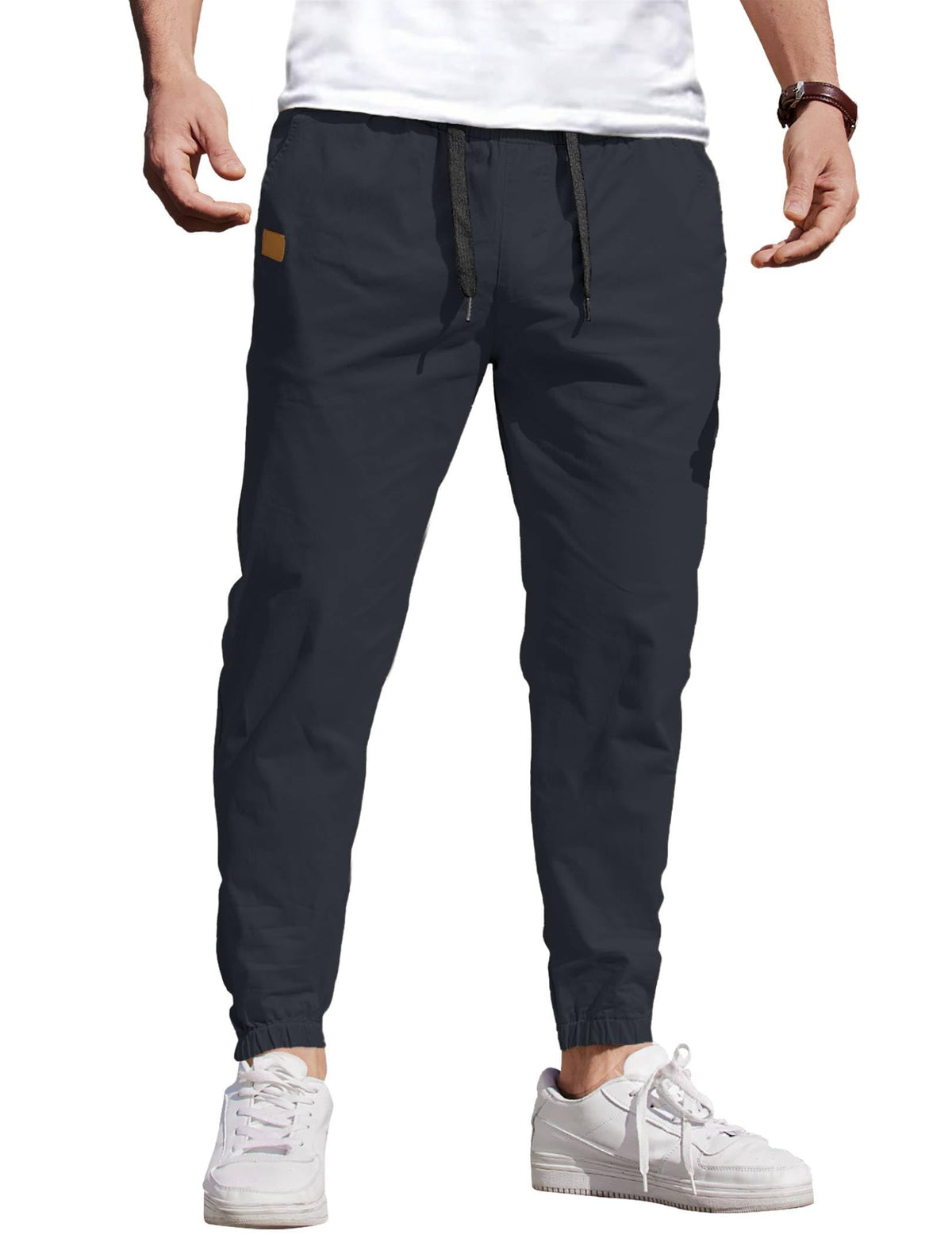 COOFANDY Mens Casual Joggers Cotton Elastic Drawstring Chino Cargo Pants