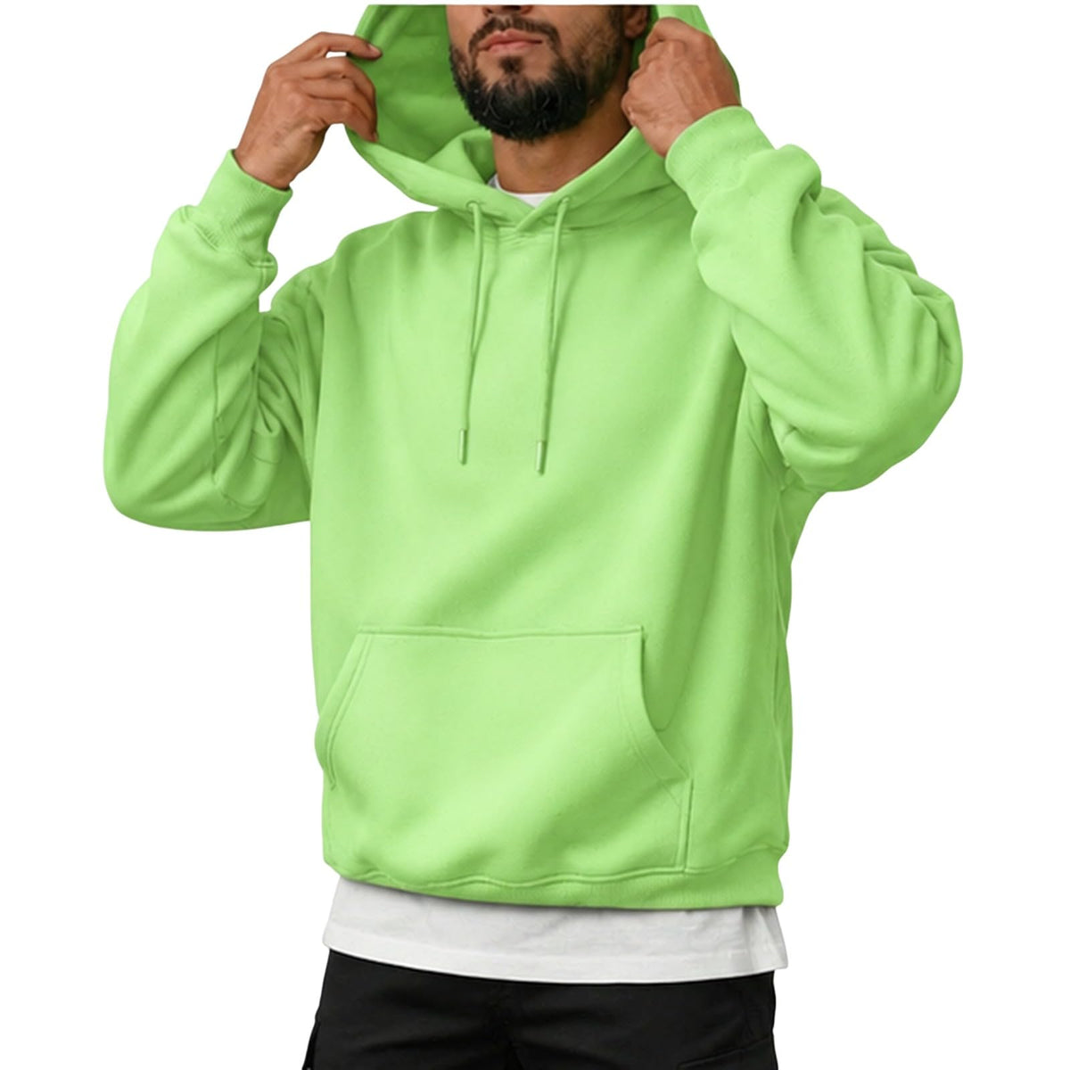 Oversized Hoodies for Men Fleece Long Sleeve Relaxed Sweatshirt Y2k