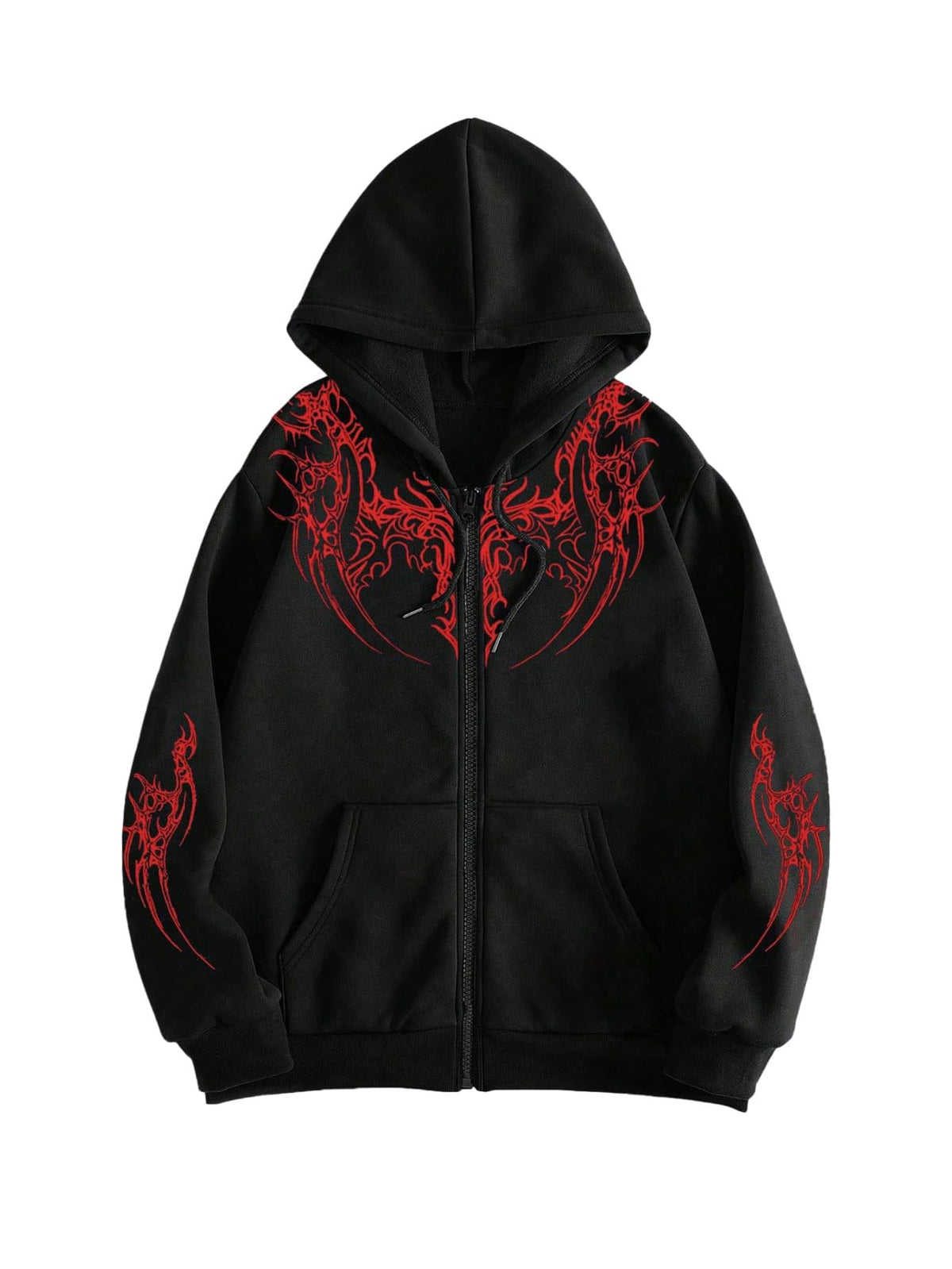 SHENHE Men's Zip Up Graphic Hoodie Long Sleeve Drawstring Sweatshirt