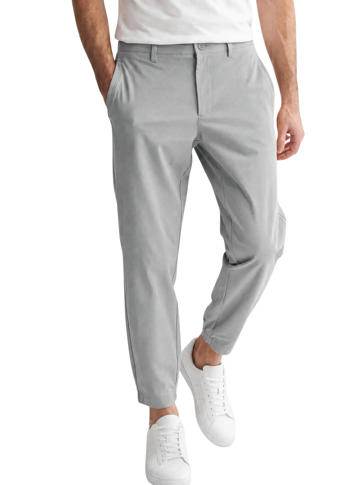 Runcati Mens Stretch Golf Pants Casual Slim Fit Cropped Work Dress Trousers