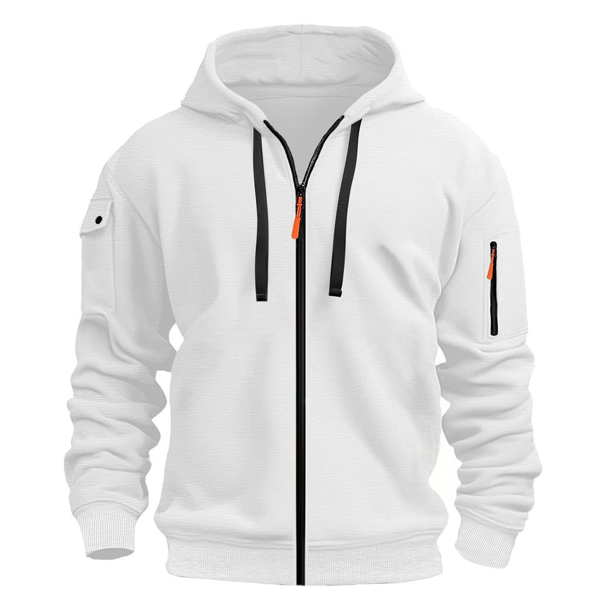 Zip Up Hoodie Men Cargo Tactical Hooded Sweatshirts Jacket With Pockets