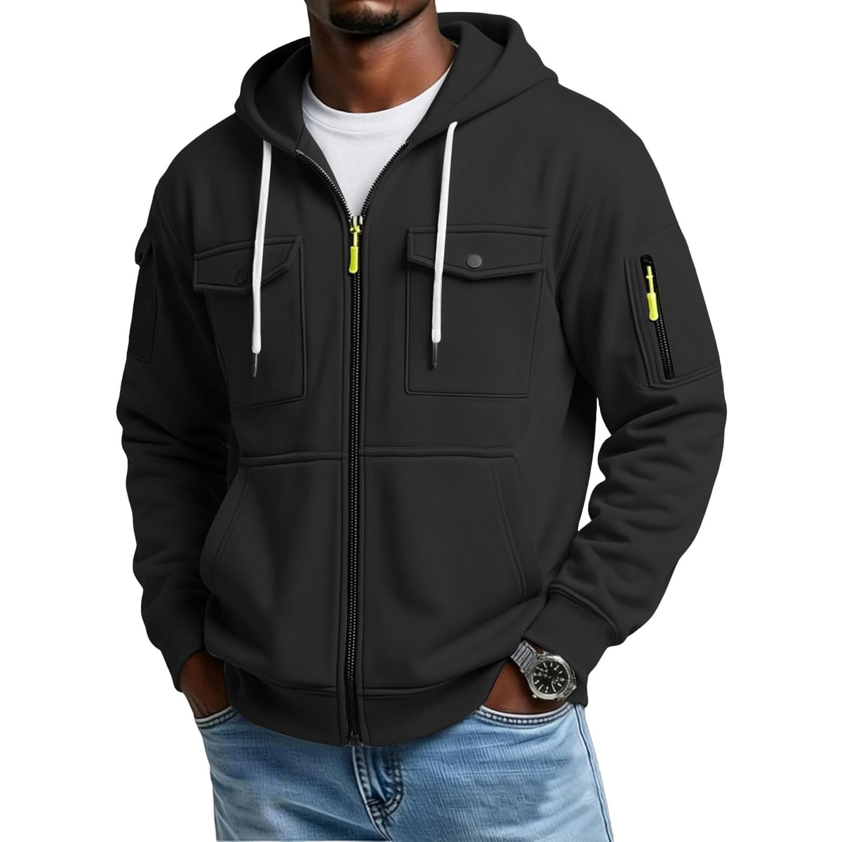 Mens Pullover Hoodie Oversized Lightweight Fleece Hooded Sweatshirt