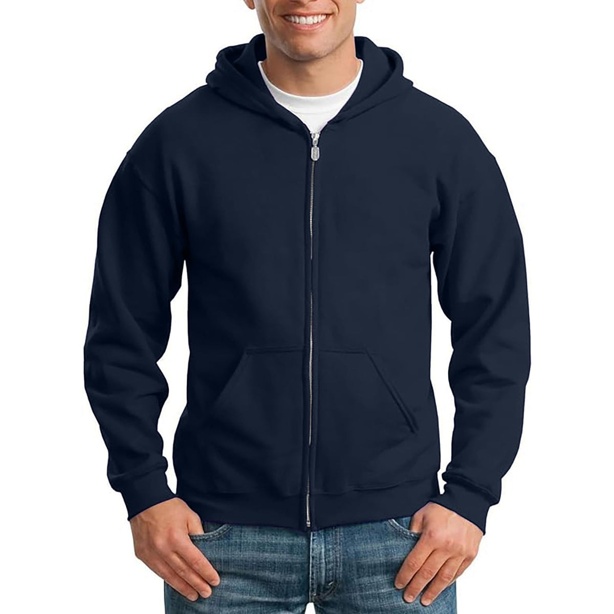 Zip Up Hoodie Men Fall Plain Hooded Sweatshirts Casual Jacket With Pockets