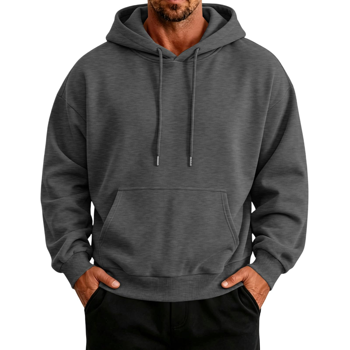 Mens Hoodie Big and Tall Streetwear Hoodies Fleece Hood Pullover Sweatshirt