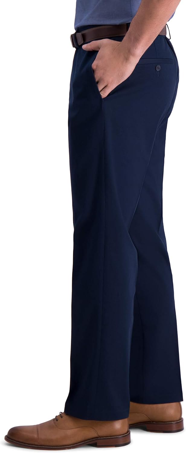 Haggar Men's Iron Free Premium Khaki Straight Fit Flat Front Pants