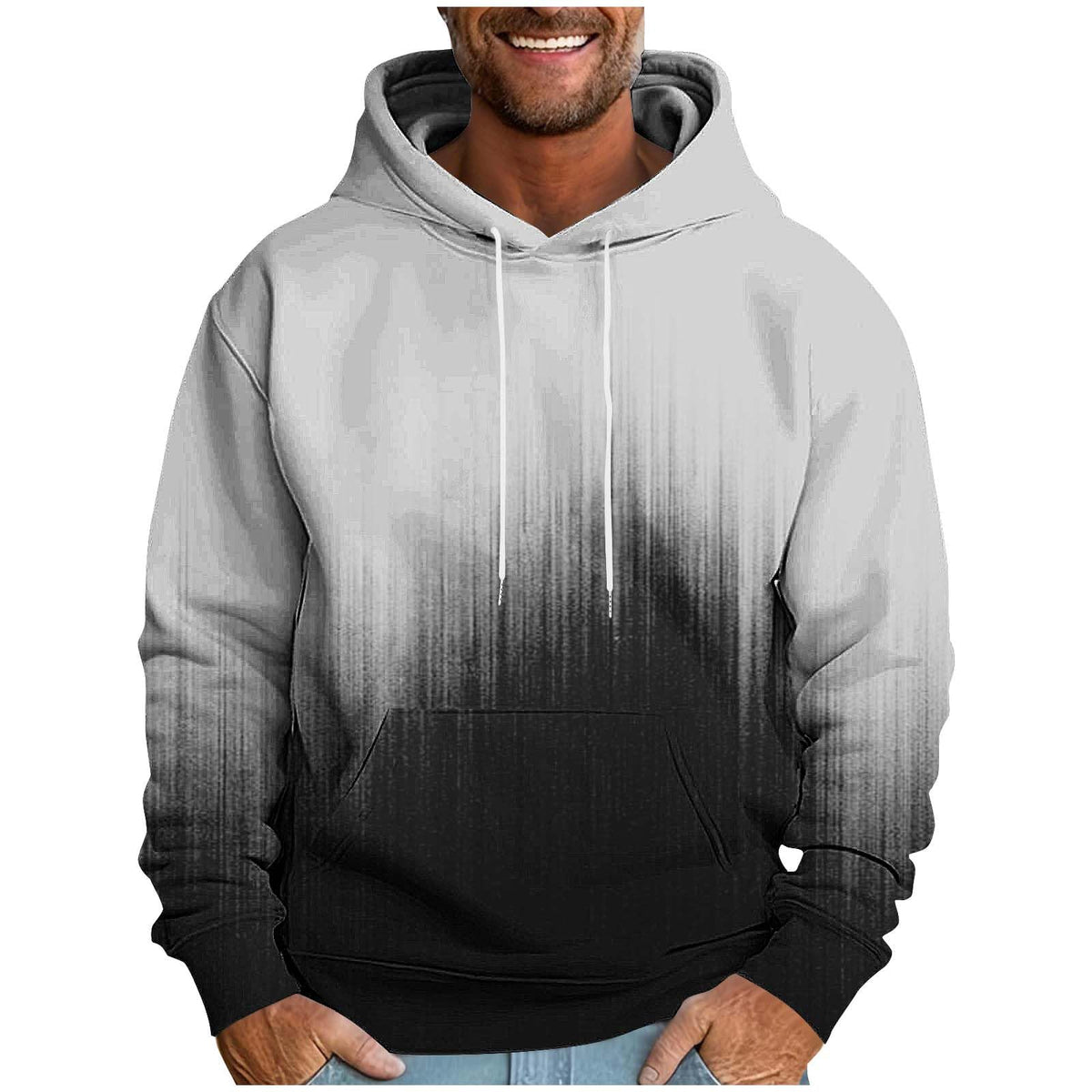 Hoodies for Men Ombre Gradient Graphic Hooded Sweatshirt