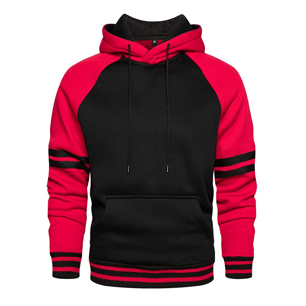 TOLOER Pullover Hoodie Men Blend Fleece Long Sleeve Sweatshirt with Kangaroo Pockets