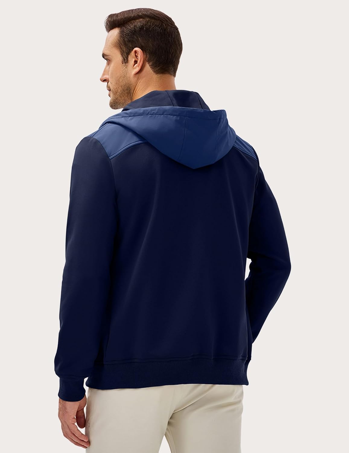 JMIERR Men's Colorblock Zip Hoodie Lightweight Jacket