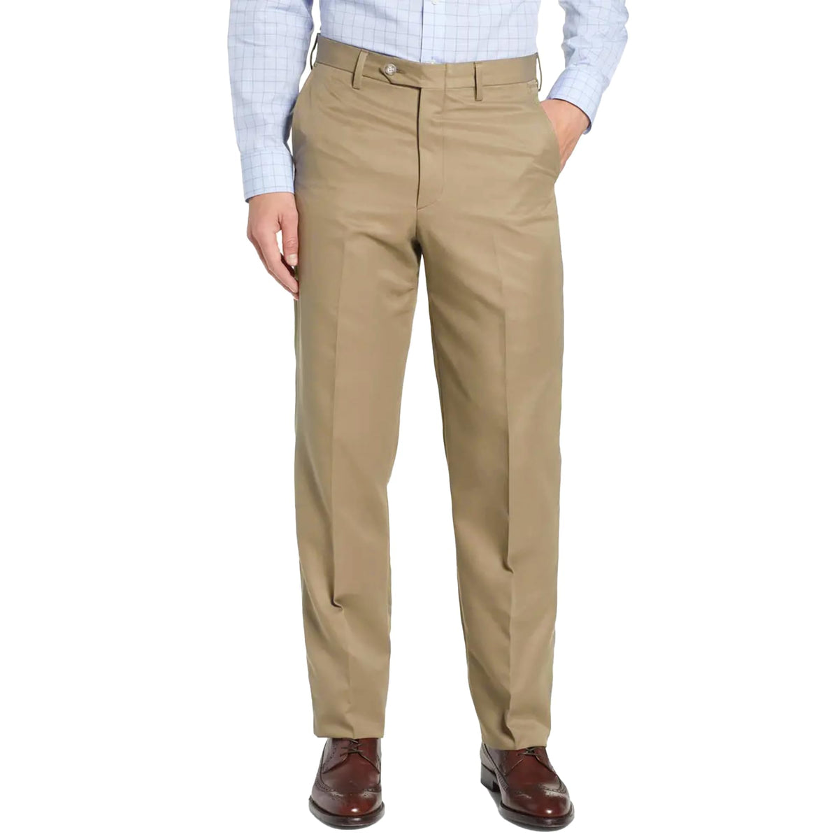 Men's Cozy Hidden Expandable Waist Dress Pants | Premium Stretch Texture Weave Work to Weekend Pants