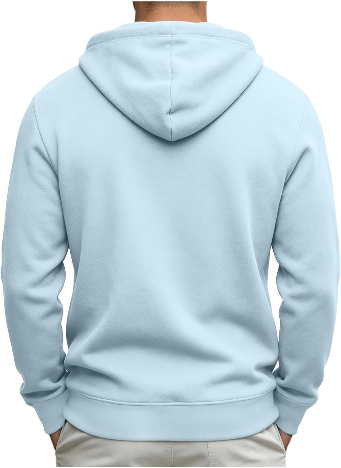 Men's Quarter Zip Hoodies Oversized Solid Pullover With Kangaroo Pocket